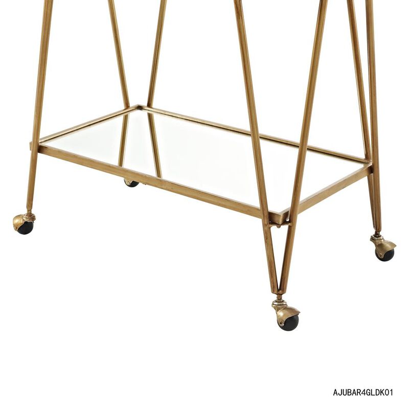 Linon Gold Mid-Century Bar Cart