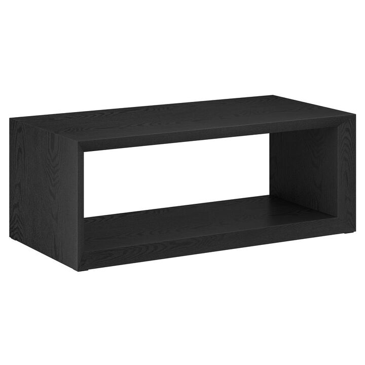 Hudson&Canal Osmond 48 Wide Rectangular Coffee Table in Black Grain