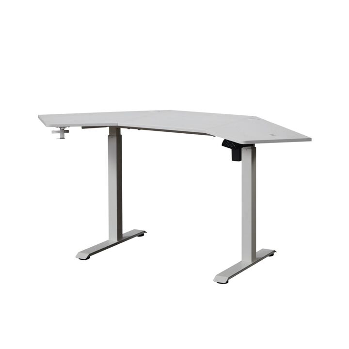 KOWO K314 Corner Electric Height Adjustable Standing Desk, White