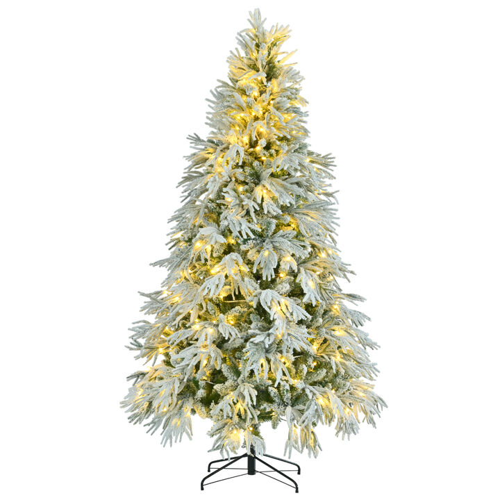 Merax Pre-Lit Spruce Snow Flocked Christmas Tree