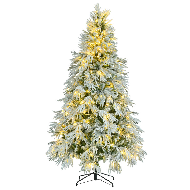 Merax Pre-Lit Spruce Snow Flocked Christmas Tree