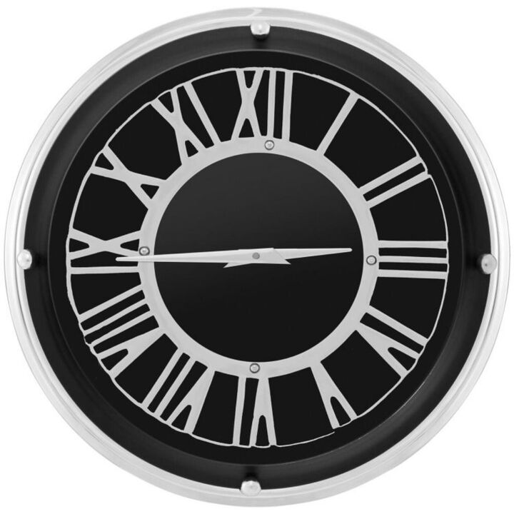 Hivvago 13.5/17.5 Inch Silent Wall Clock with Silver Frame
