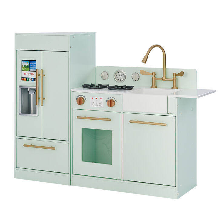 Teamson Kids - Little Chef Charlotte Modern Play Kitchen - Mint / Gold