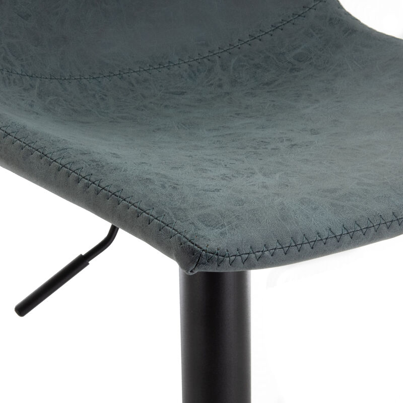 LeisureMod Tilbury Modern Adjustable Bar Stool With Footrest & 360-Degree Swivel