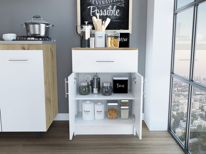 Pantry Cabinet Netal, Kitchen, White / Light Oak