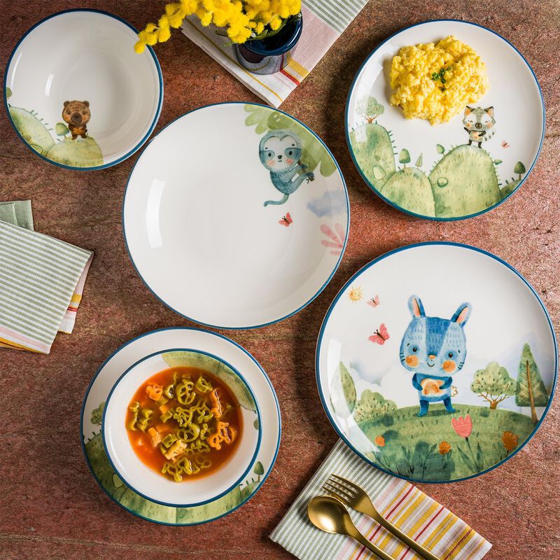 Minimeals dia.6.25" h:2" 13 oz. Round Decorated Porcelain Bowl (Set of 2)