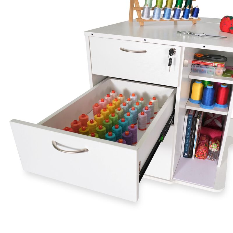 Sydney Hydraulic XL Sewing Cabinet (Ash White)