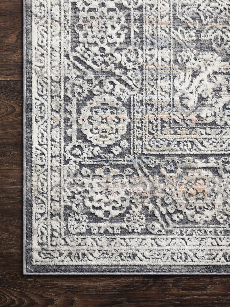 Lucia LUC03 Steel/Ivory 4' x 5'7" Rug