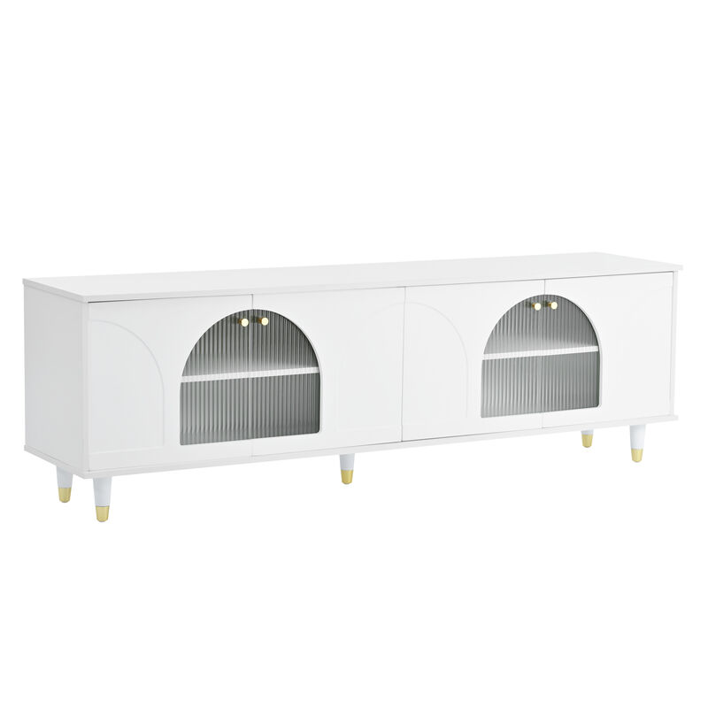 Merax Contemporary TV Stand with Adjustable Shelves