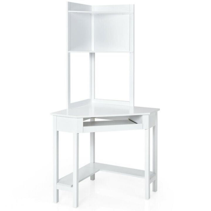 Hivvago Corner Computer Desk with Hutch and Storage Shelves