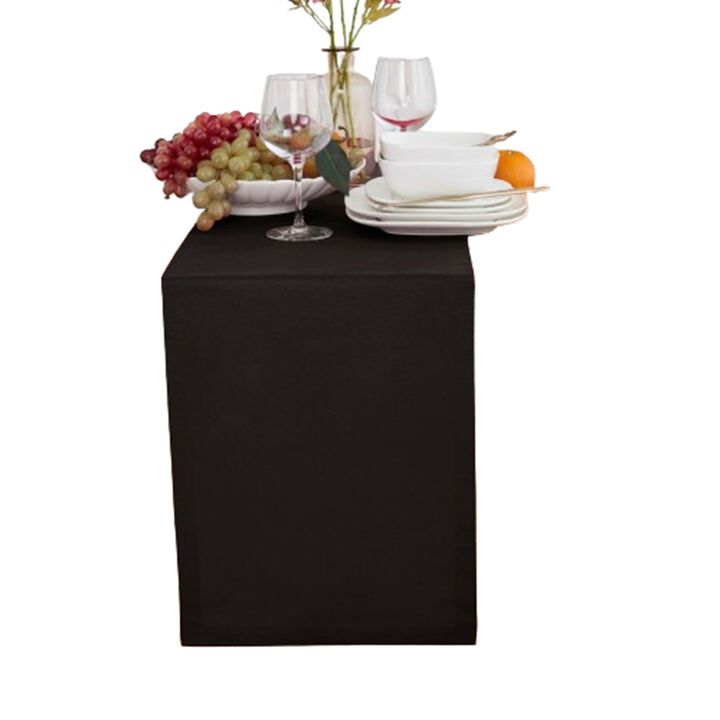 Solino Home Cotton Linen Plain Table Runner | Dru