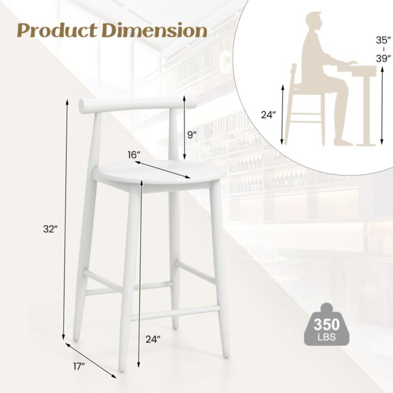 Hivvago Counter Height Bar Chair Set with Acacia Wood Frame and Supporting Legs