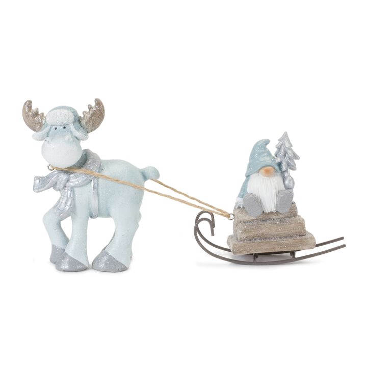 Gnome with Tree and Reindeer (Set of 2) Resin
