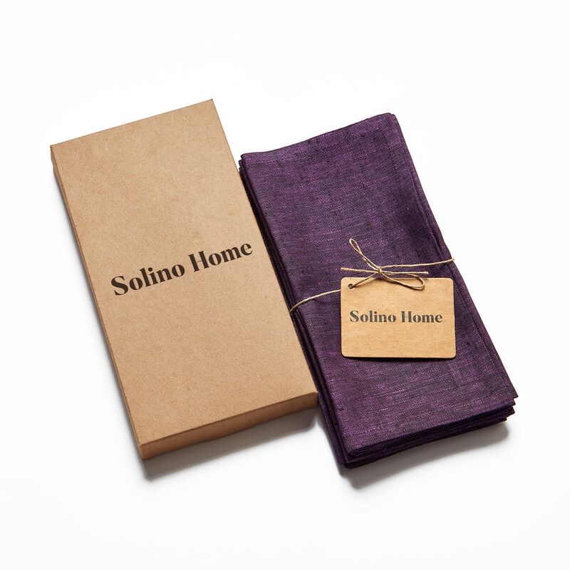 Solino Home 100% Pure Linen Athena Cocktail Napkins Set of 12 9 x 9 Inch for Spring & Easter