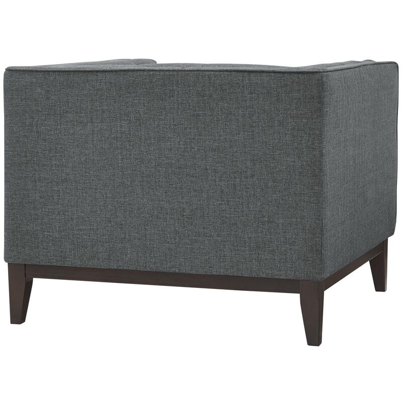 Modway Serve Modern Accent Arm Lounge Chair with Upholstered Fabric Tufted Fabric in Gray