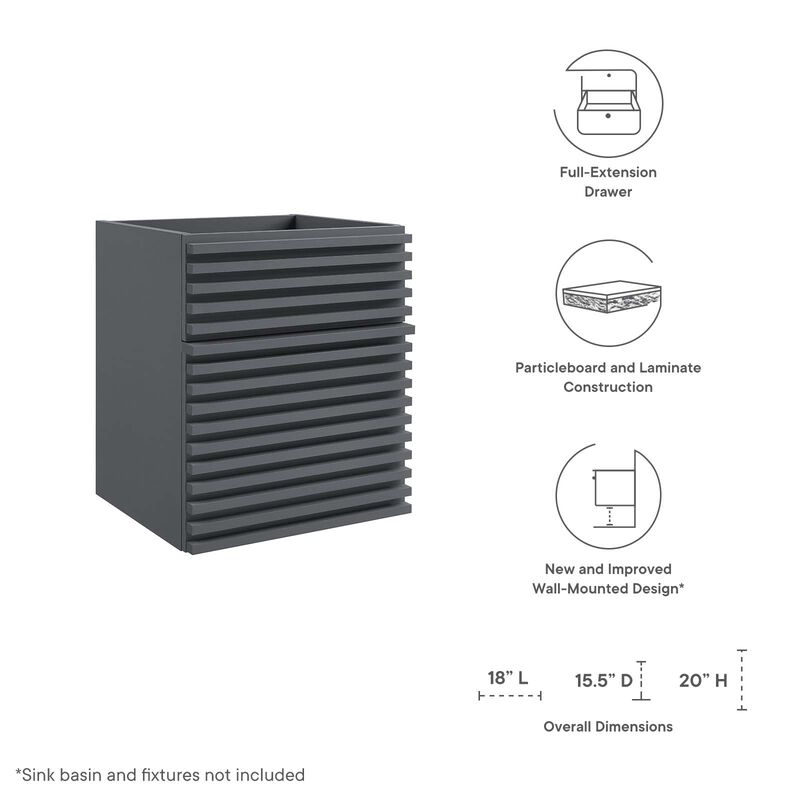 Render 18" Wall-Mount Bathroom Vanity Cabinet