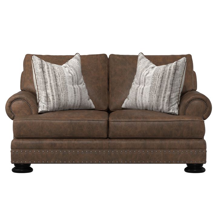 Living Foster Leather Loveseat