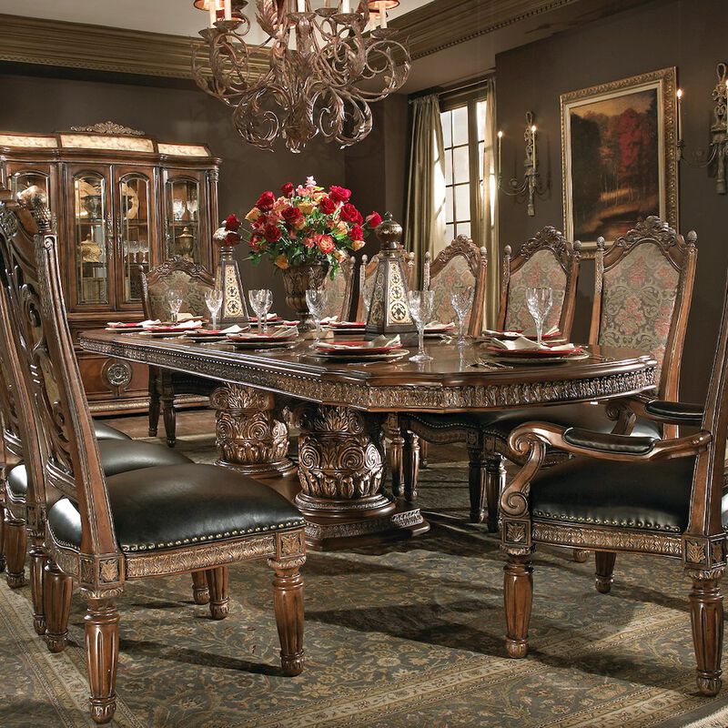 Michael Amini Villa Valencia Rectangular Dining Table - Classic Chestnut