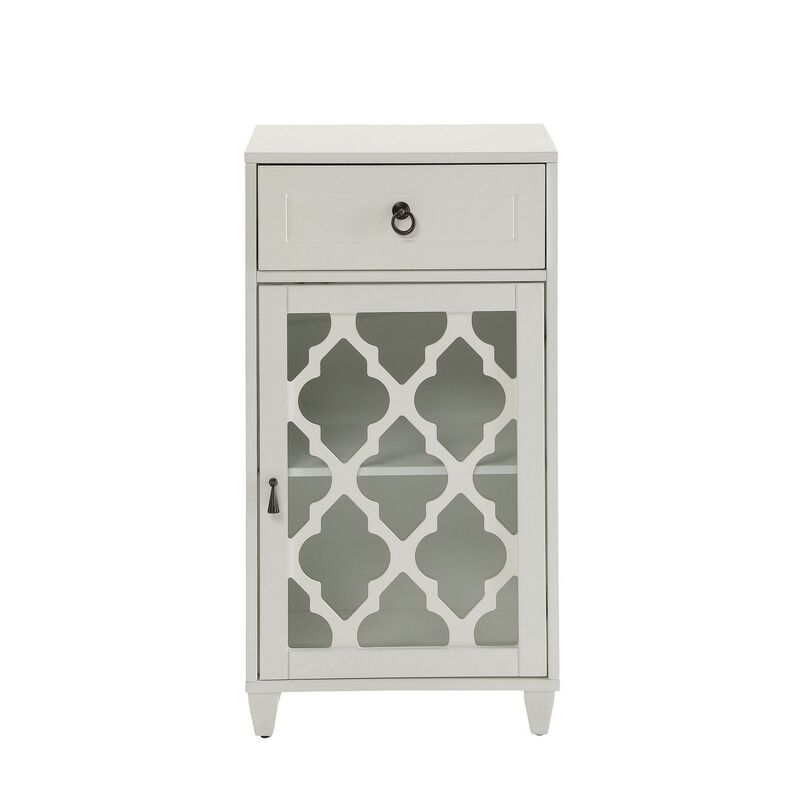 Faddish Side Table, White-Benzara