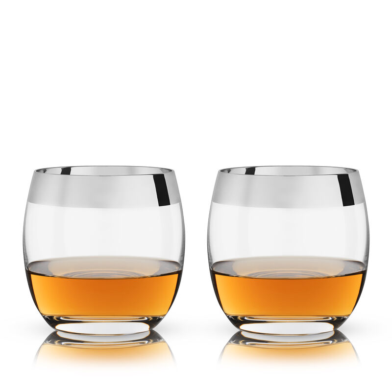 Irving Chrome-Rimmed Crystal Tumblers Set of 2