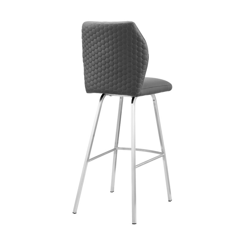 Tandy Black Faux Leather and Black Metal  Counter Stool