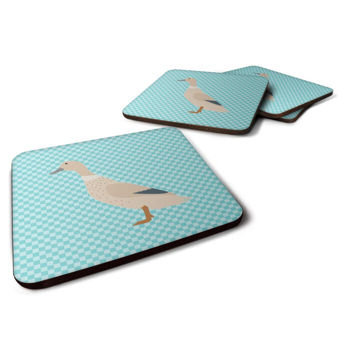 Caroline's Treasures West Harlequin Duck Blue Check Decorative coasters, 3.5, Multicolor