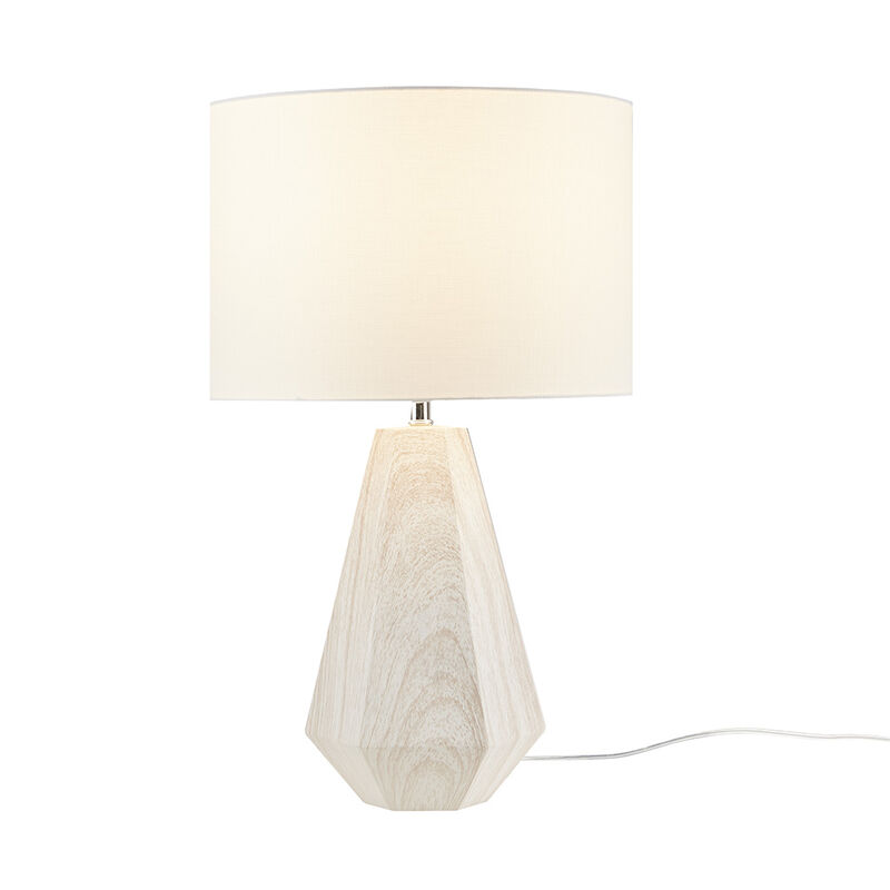 Gracie Mills Janiya 23" Faux Wood Texture Resin Table Lamp