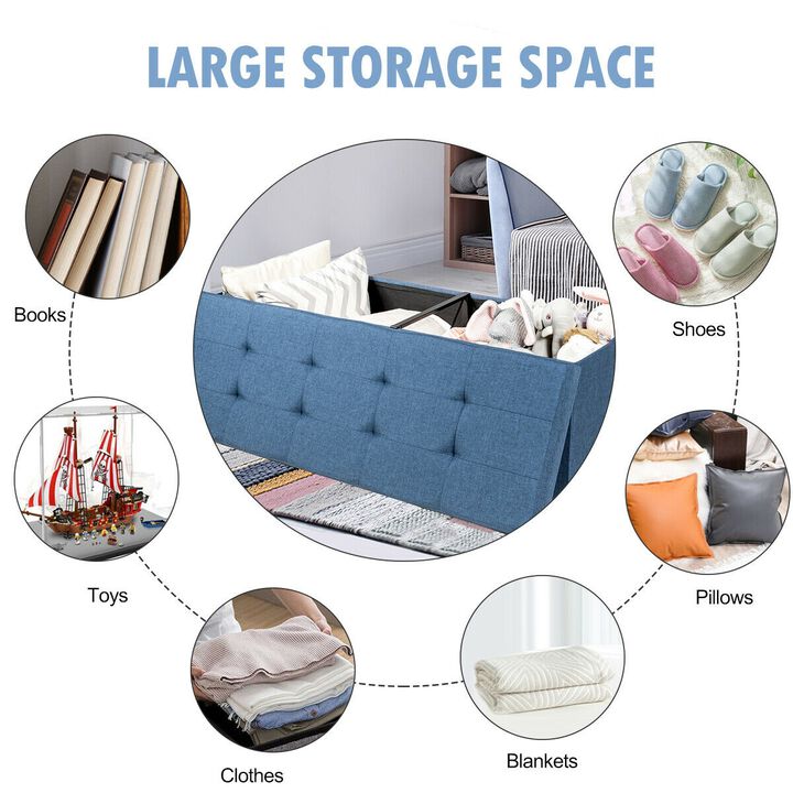 Fabric Folding Storage with Divider Bed End Bench