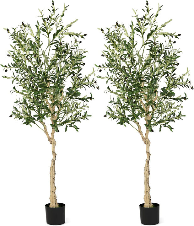 6 Feet  Artificial Olive Tree in Cement Pot 6 Feet  Artificial Olive Tree in Cement Pot
