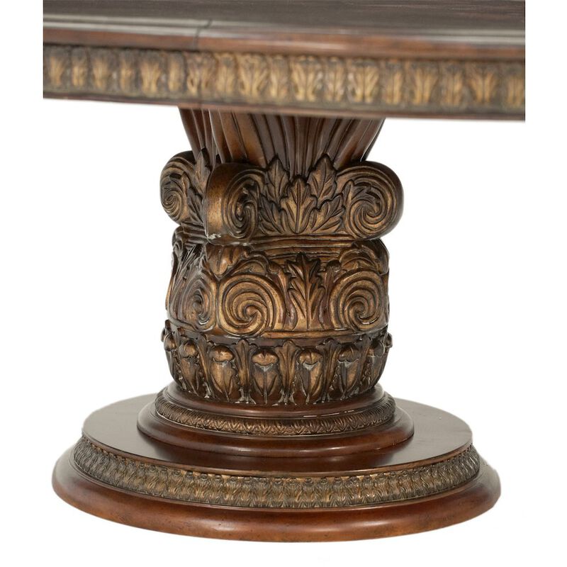 Michael Amini Villa Valencia Round Dining Table - Classic Chestnut