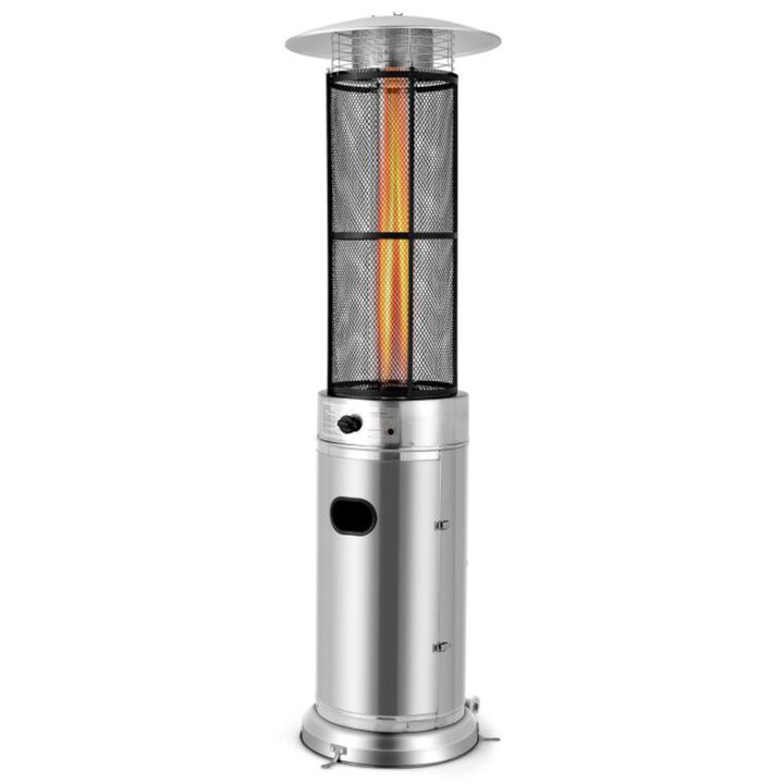 Hivvago 40000 BTU Stainless Steel Round Glass Tube Patio Heaters Hivvago 40000 BTU Stainless Steel Round Glass Tube Patio Heaters