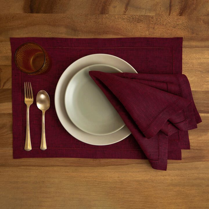 Solino Home 100% Pure Linen Placemats 14 x 19 Inch Set of 4 | Milan