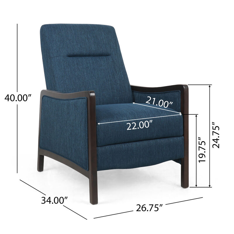 Merax Push-back Fabric Recliner Chair with Birch Wood Frame