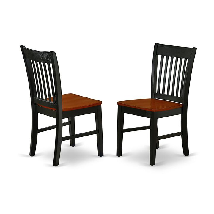 East West Furniture Dining Chair Black & Cherry, NFC-BCH-W