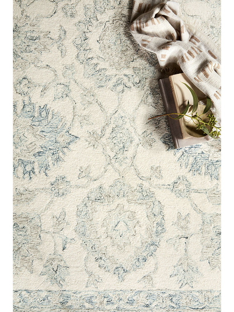 Norabel NOR04 Ivory/Blue 3'6" x 5'6" Rug