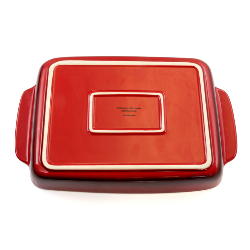 Crock Pot Artisan 5.6 Quart Stoneware Bake Pan in Red