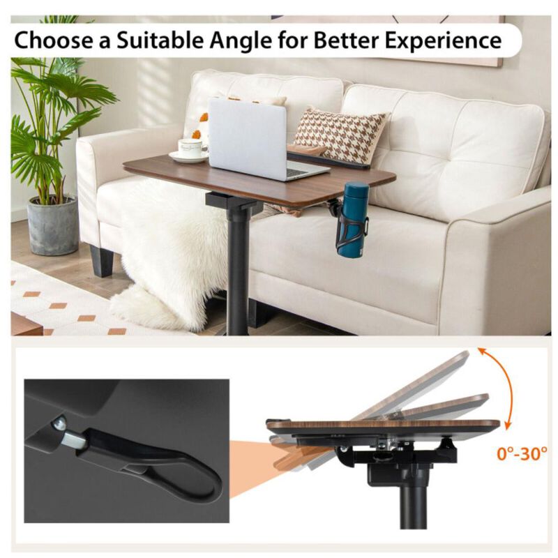 Hivvago Pneumatic Standing Desk with Anti-fall Baffle and Cup Holder