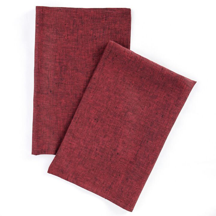 Solino Home 100% Pure Linen Kitchen Towels Set of 2 - 17 x 26 Inch | Athena