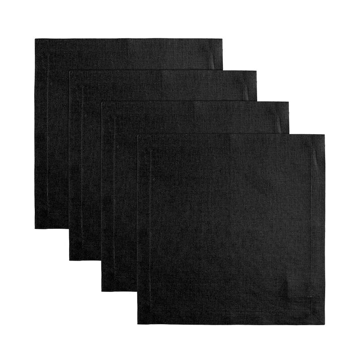 Solino Home 100% Pure Linen Square Placemats 14 x 14 Inch Set of 4 | Fete