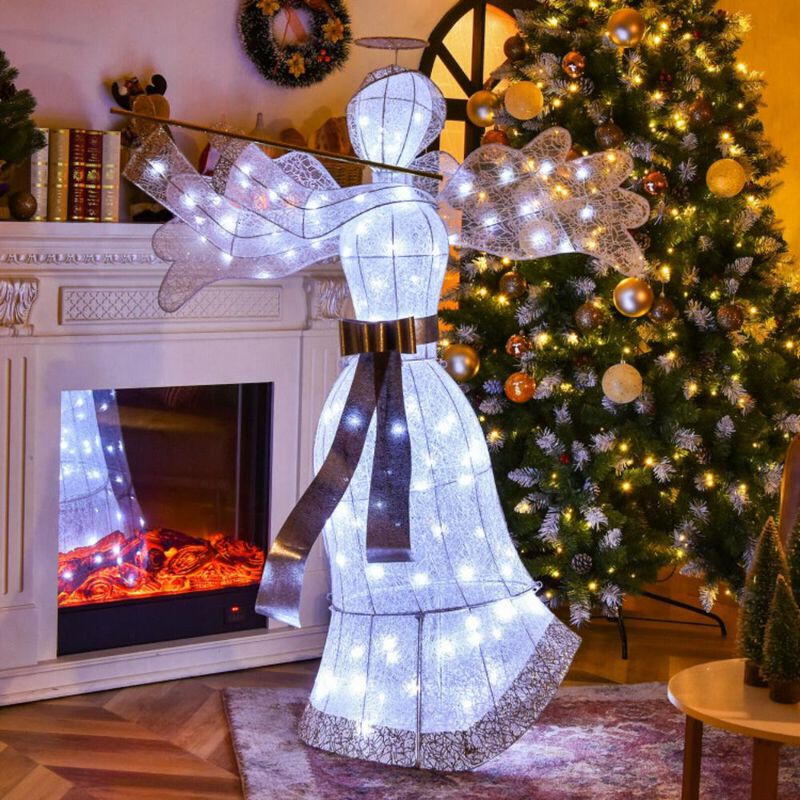 Hivvago Pre-Lit Angel Christmas Decoration with 100 LED Lights