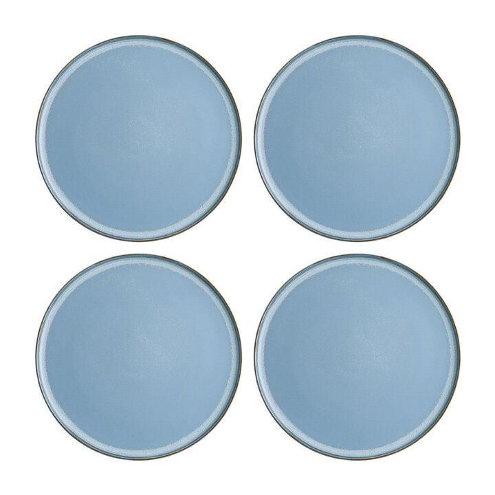 Sky dia.8.75" Round Blue Porcelain Plate (Set of 4)