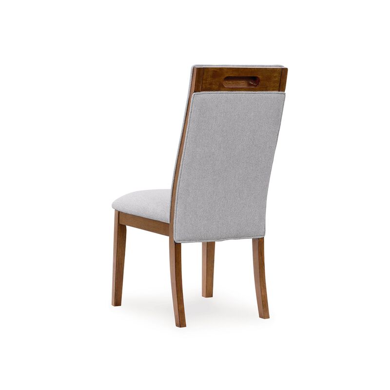 Jeyn Dining Side Chair Set of 2, Solid Hardwood, Light Gray Polyester - Benzara