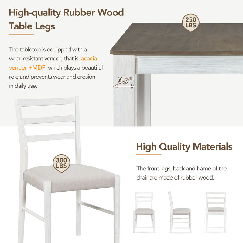 Merax Mutifunctional Extendable Wooden Dining Table Set with Chair