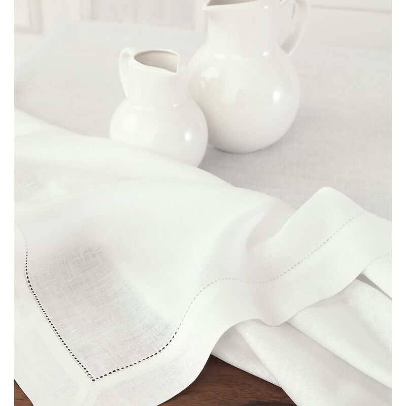 Solino Home 100% Pure Linen Tablecloth | Classic Hemstitch