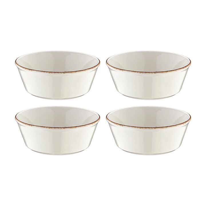 Retro dia.4.75" h:1.75" 10 oz. Round Decorated Porcelain Bowl (Set of 4)