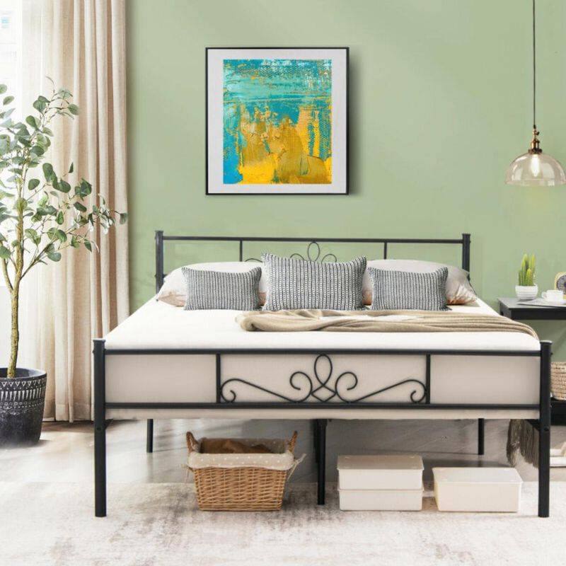 Hivvago Metal Bed Frame with Headboard and Footboard