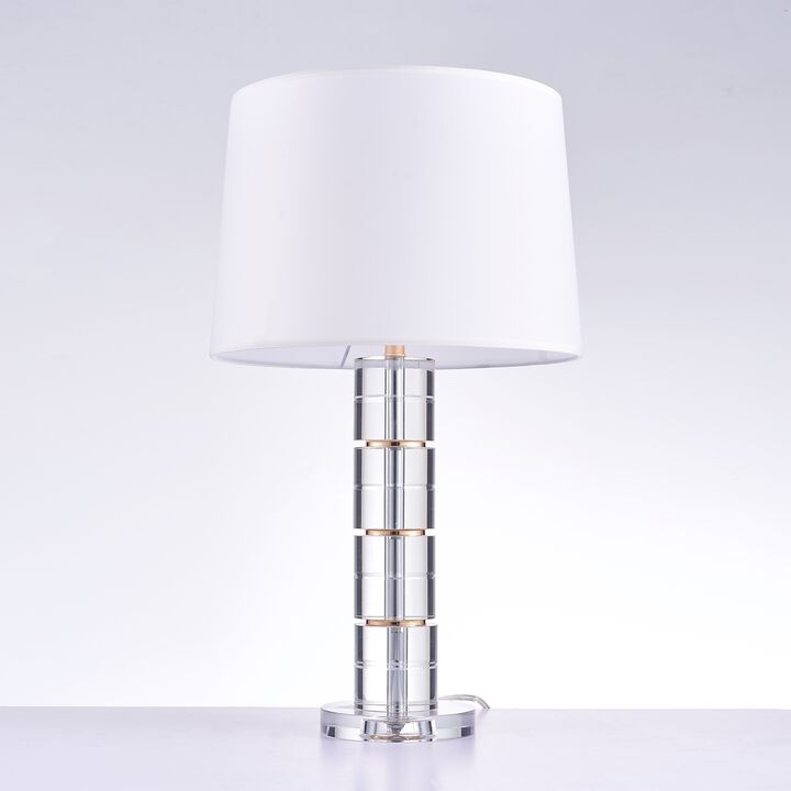 Pasargad Home Catalina Metal & Acrylic Table Lamp, White/Clear