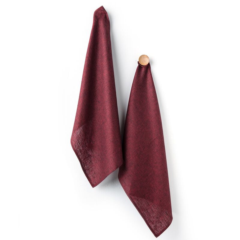 Solino Home 100% Pure Linen Kitchen Towels Set of 2 - 17 x 26 Inch | Athena