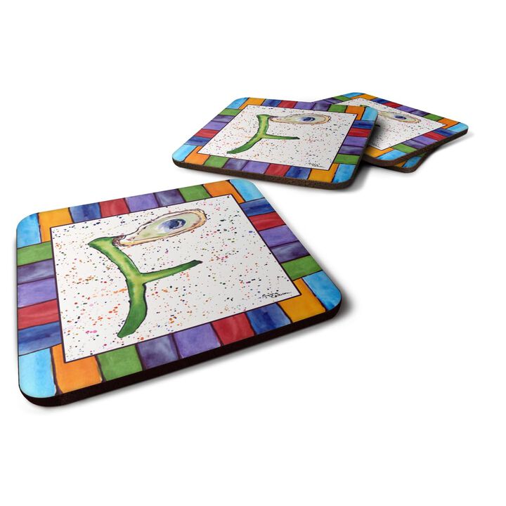 Caroline's Treasures 8429-FFC Beach and Seafood Foam Coasters (Set of 4), 3.5 H x 3.5 W, Multicolor