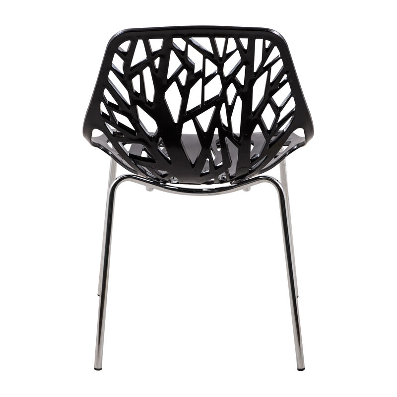 LeisureMod Modern Asbury Dining Chair w/ Chromed Legs